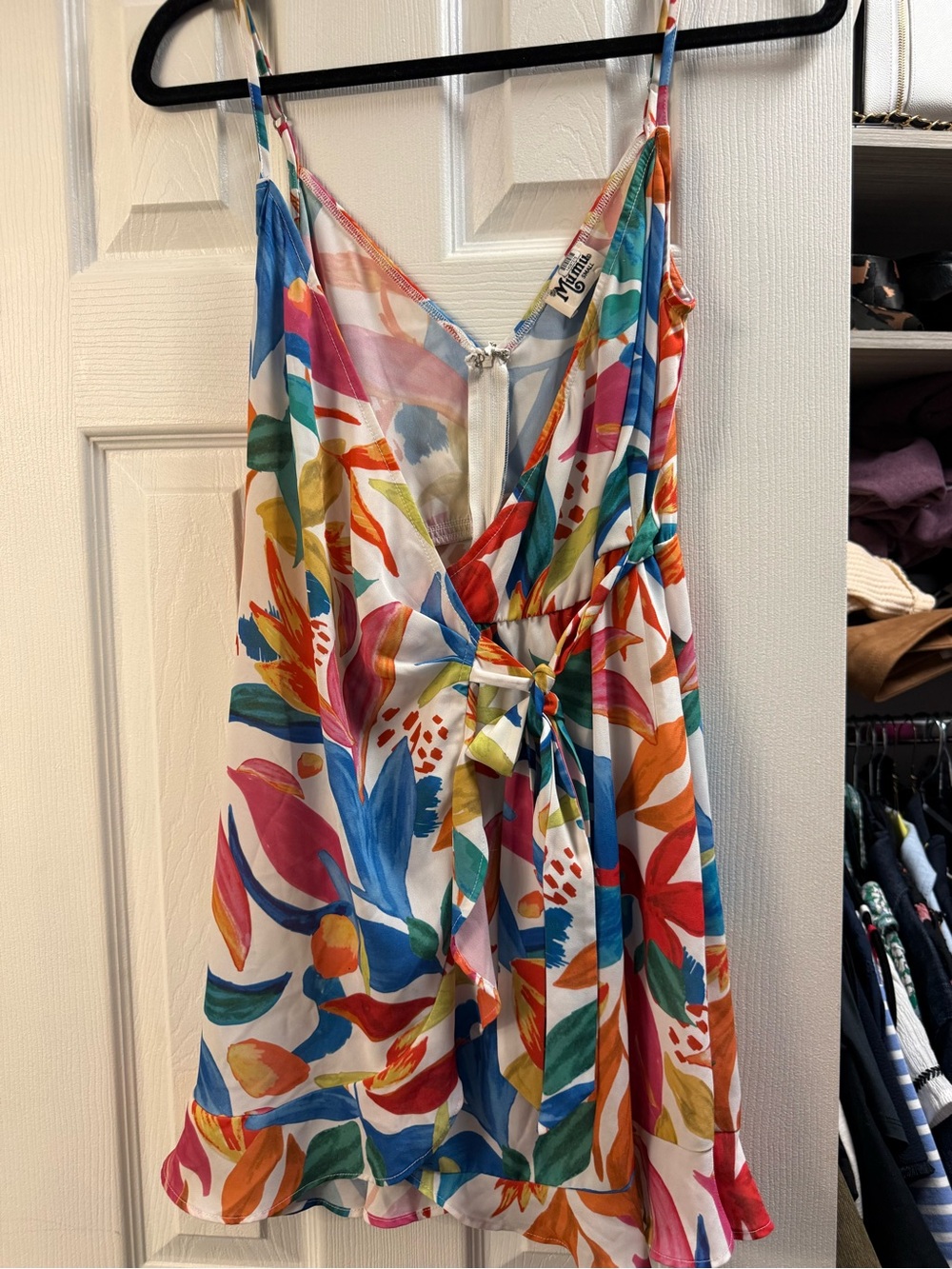 Colorful Floral Tie-Front Sundress